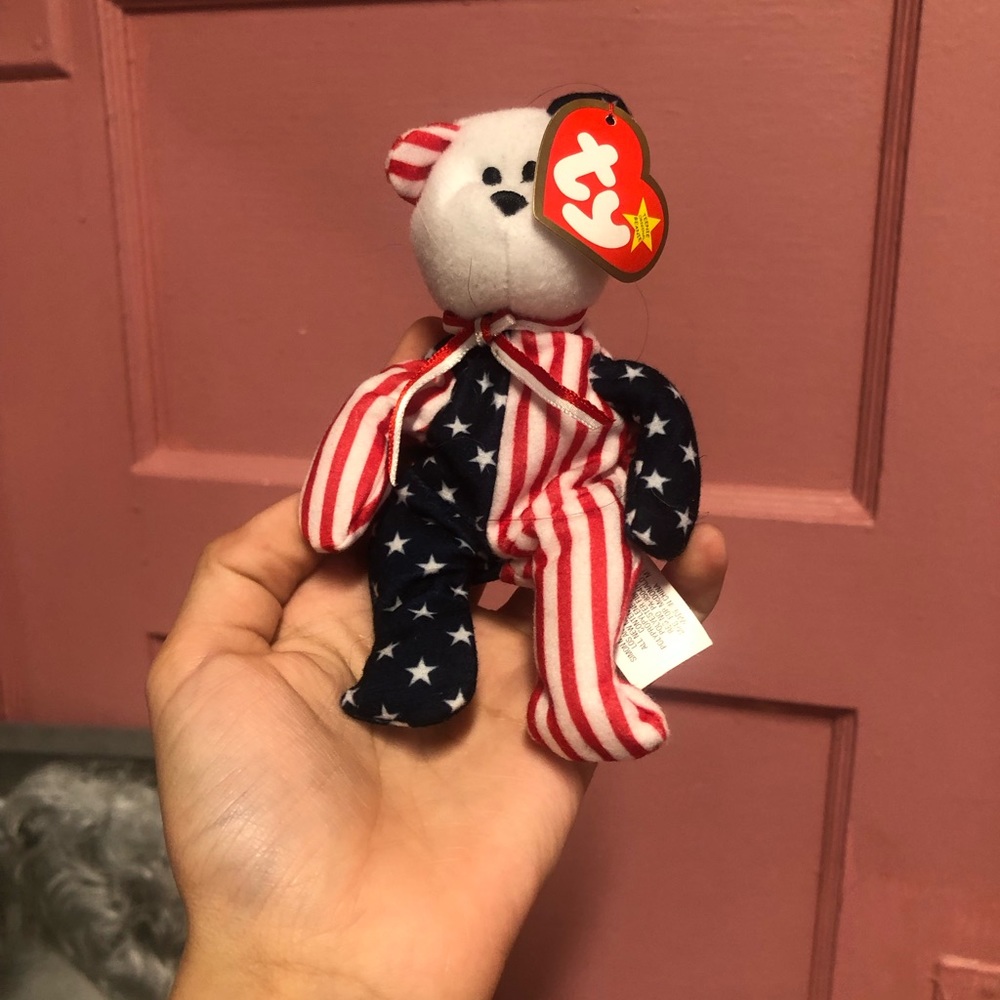 teenie beanie babies spangle the bear RARE